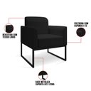 Ver imagem 3 de Kit 2 Poltronas Decorativas Base Industrial Preta Maressa A79 Linho Preto - Ibiza