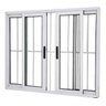 Janela de Alumínio Branco Vitro 4 Folhas 120 x 150 Linha 25 com Grade - 1