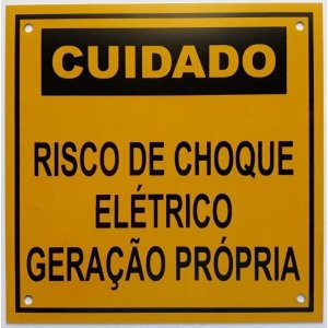 Placa Cuidado - Geração Própria - Padrão SP - MG - RS - SC - DF - MS - Tam 13x13 com 5un
