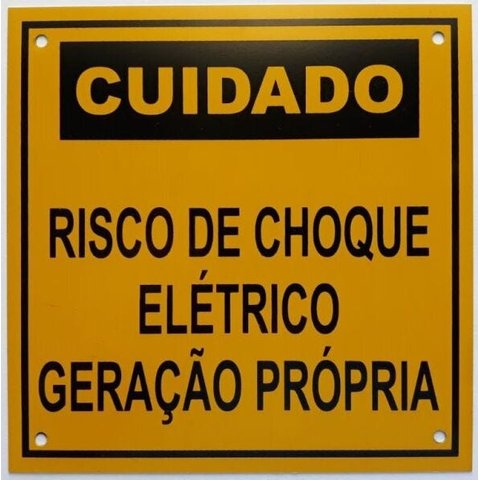 Placa Cuidado - Geração Própria - Padrão SP - MG - RS - SC - DF - MS - Tam 13x13 com 5un