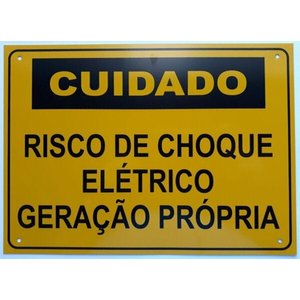 Placa Cuidado - Geração Própria - Padrão SP - MG - RS - SC - DF - MS - Tam 18x25 com 10un