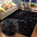 Ver imagem 2 de Tapete de Sala Felpudo Sedoso 1,50Mx2,00M Preto Casa Dona
