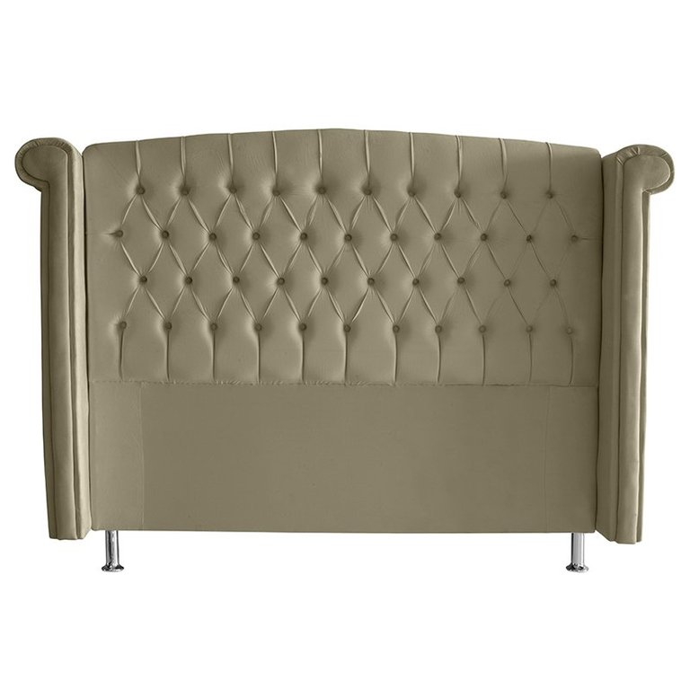 Cabeceira de Cama Box Toquio Casal 140 Cm Suede Bege Ec Móveis Cabeceira de Cama Box Toquio Casal 140 Cm Suede Bege Ec Móveis