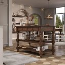 Ver imagem 4 de Ilha de Cozinha com 2 Gavetas e 2 Prateleiras Walnut