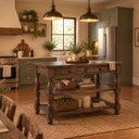 Ver imagem 5 de Ilha de Cozinha com 2 Gavetas e 2 Prateleiras Walnut