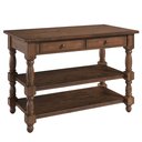 Ver imagem 1 de Ilha de Cozinha com 2 Gavetas e 2 Prateleiras Walnut