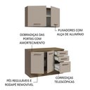 Ver imagem 6 de Kit com Balcão e Armário Aéreo Multiuso 120cm Agata Madesa