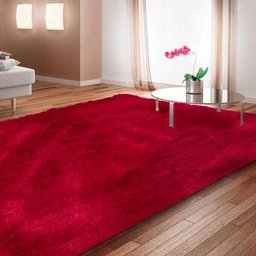 Tapete Muito Peludo Aconchego 2,00Mx2,50M Vermelho Casa Dona - 1