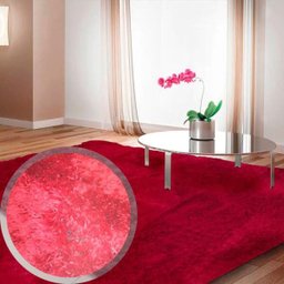 Tapete Muito Peludo Aconchego 2,00Mx2,50M Vermelho Casa Dona - 4