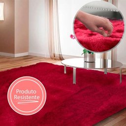 Tapete Muito Peludo Aconchego 2,00Mx2,50M Vermelho Casa Dona - 2