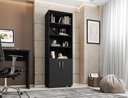 Ver imagem 3 de Livreiro Office Samara Preto Tx com 2 Portas e 5 Prateleiras 180cm Altura Mdp