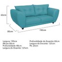 Ver imagem 3 de Sofá 2 Lugares Tulipa Suede Azul Turquesa - ADJ Decor