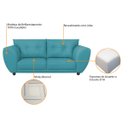 Ver imagem 6 de Sofá 2 Lugares Tulipa Suede Azul Turquesa - ADJ Decor