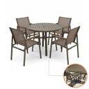Ver imagem 6 de Jogo de Mesa 1m Alumínio + 4 Cadeiras Piscina Jardim Verona Cor Fendi