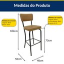 Ver imagem 2 de Banqueta Olívia - Alta para Bar e Cozinha Preta com Assento Confortável Cor Caramelo Encosto Estofad