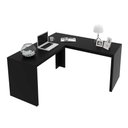 Ver imagem 6 de Kit para Escritório com Mesa em L Gaveteiro Estante e Balcão Cor:preto