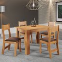 Ver imagem 1 de Conjunto Sala de Jantar 4 Lugares Retangular Tampo de MDP Tulipa