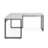 Mesa de Escritório Office Industrial de canto 150 x 150 cm Branco Mármore com pés Preto - 7