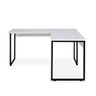 Mesa de Escritório Office Industrial de canto 150 x 150 cm Branco Mármore com pés Preto - 6
