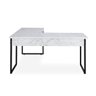 Mesa de Escritório Office Industrial de canto 150 x 150 cm Branco Mármore com pés Preto - 4