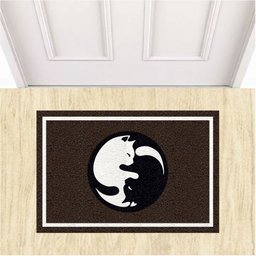Tapete Capacho Gato Pets Yin Yan Lua e Sol 60x40 Cm Marrom - 2