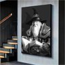 Quadro Arquétipo do Mago Preto e Branco:120x80 cm/PRETA - 4