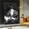 Quadro Arquétipo do Mago Preto e Branco:120x80 cm/PRETA - 2