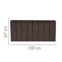 Ver imagem 2 de Painel Estofada Kiara 100cm Solteiro Box Quarto Suede Marrom - Ahazzo Móveis