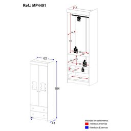 Guarda-roupa Infantil 62cm 2 Portas com Vidro e 2 Gavetas Doçura Multimóveis Mp4491 Branco/off - 4 Guarda-roupa Infantil 62cm 2 Portas com Vidro e 2 Gavetas Doçura Multimóveis Mp4491 Branco/off - 4
