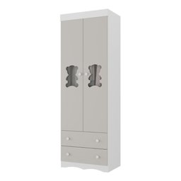 Guarda-roupa Infantil 62cm 2 Portas com Vidro e 2 Gavetas Doçura Multimóveis Mp4491 Branco/off - 2 Guarda-roupa Infantil 62cm 2 Portas com Vidro e 2 Gavetas Doçura Multimóveis Mp4491 Branco/off - 2