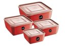 Ver imagem 1 de Kit 4 Multiuso Quadrado Premiun Vermelho de Plastico Uz - Vermelho