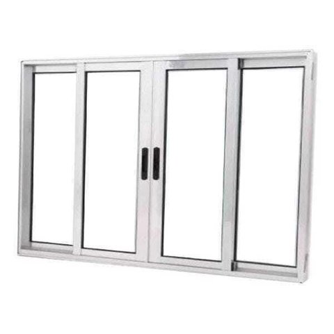 Janela de Alumínio Brilhante Vitro 4 Folhas 100 x 150 Linha 25 sem Grade