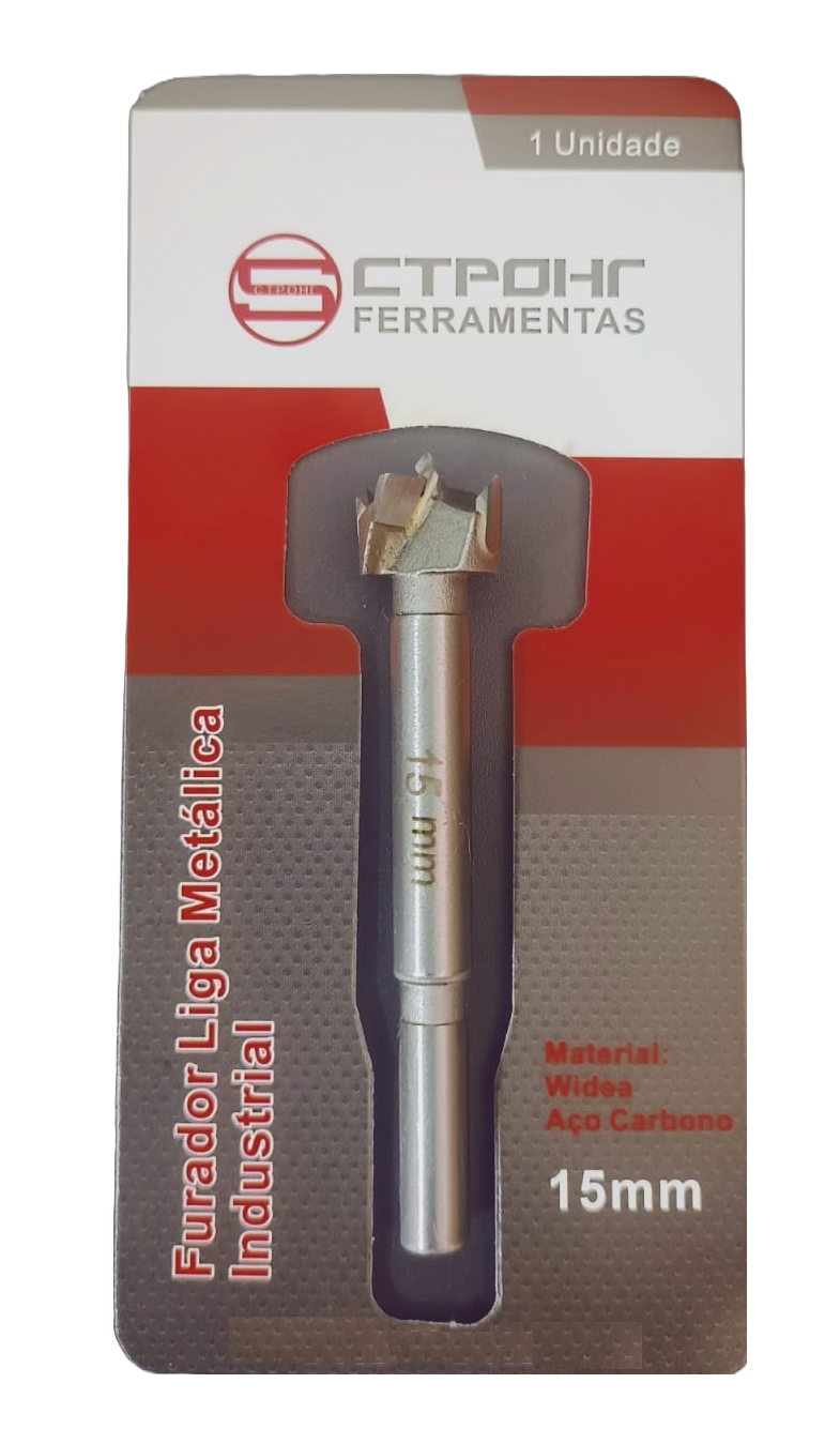 Broca Forstner 15mm para Dobradiça Caneco Fechaduras