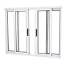 Janela de Alumínio Branco Vitro 4 Folhas 100 x 200 Linha 25 sem Grade - 1