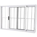 Ver imagem 1 de Janela de Alumínio Branco Vitro 2 Folhas 100 x 150 Linha 25 com Grade