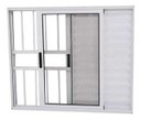 Ver imagem 1 de Janela de Alumínio Branco Veneziana 3 Folhas 100 x 100 Linha 25 com Grade