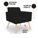 Ver imagem 6 de Kit 2 Poltronas Viena Gomada Linho Pés Palito Natural - D’Rossi A79 Preto