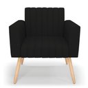 Ver imagem 3 de Kit 2 Poltronas Viena Gomada Linho Pés Palito Natural - D’Rossi A79 Preto