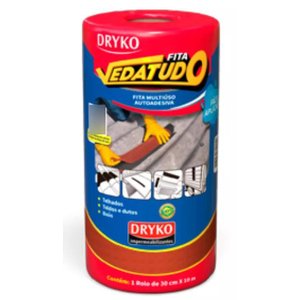 Fita Adesiva Impermeável com Manta Asfáltica 30cm X 10m Terracota Vedatudo Dryko