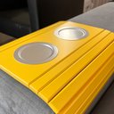 Ver imagem 2 de Kit 02 Esteiras para Sofá Braço Porta Copo Alumínio S01 Flexível Amarelo - Inoviza