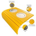 Ver imagem 4 de Kit 02 Esteiras para Sofá Braço Porta Copo Alumínio S01 Flexível Amarelo - Inoviza