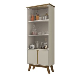 Cristaleira Madri Sala de Estar com Pés de Madeira Maciça - 2