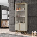 Ver imagem 1 de Cristaleira Madri Sala de Estar com Pés de Madeira Maciça