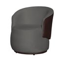 Ver imagem 2 de Poltrona Organica Beatriz Suede Cinza C/ Composê Corano Marrom - Lm Decor