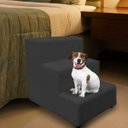 Ver imagem 2 de Escada Escadinha Pet Cachorro 3 Degraus Rampa Suede Premium:cinza