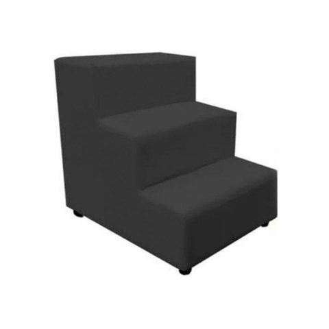 Escada Escadinha Pet Cachorro 3 Degraus Rampa Suede Premium:cinza