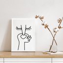 Ver imagem 2 de Quadro Divertido para Banheiro Minimalista 33x24cm - com Vidro:madeira Preta
