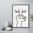 Ver imagem 1 de Quadro Divertido para Banheiro Minimalista 33x24cm - com Vidro:madeira Preta