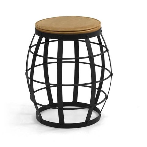 Banqueta de Metal e Assento Estofado Seat Garden - Iaza Moveis