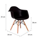Ver imagem 4 de Kit 2 Cadeiras Ohome com Braço - Estilo Charles Eames Eiffel - Preto